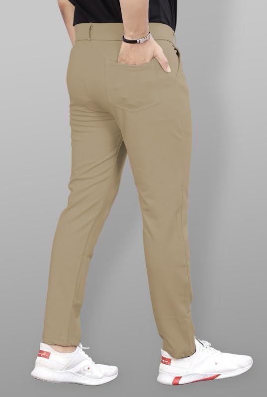 Image of Twill Lycra Men Trouser | Standard Fit Casual & Office Wear | Soft Stretchable Fabric | Comfortable Bottom Wear