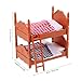 TOPPERFUN 2Pcs Dollhouse Bunk Bed, 4in Mini Calico Bed Furniture, Dollhouse Beds with Ladder, PVC Miniature Doll House Decorative Accessories for Mini Landscape DIY Kit