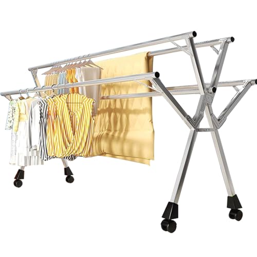 Étendoir à linge pliable pour suspendre les vêtements longs sans encombrer votre espace