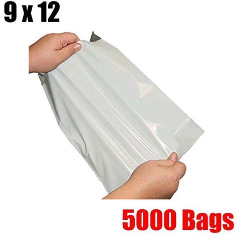 iMBAPrice5000-Pack Poly Mailers 9x12 Inch Mid Size #3 White Color Poly Mailing Envelopes Bags, Self Seal Adhesive Waterproof and Tear Proof (Total 5000 Bags) in Bulk