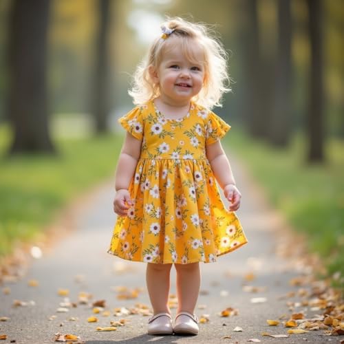 Image of A.T.U.N. (ALL THINGS UBER NICE) Baby Girls Floral Printed Knee Length Frocks | Stylish Sleeveless Traditional Beautiful Princess Dress and Special Occassions