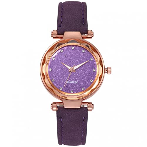 Reloj de pulsera para mujer, reloj de pulsera para mujer, reloj de pulsera para mujer, reloj de pulsera analógico de cuarzo, moderno, asimétrico, bicolor, regalo para ella, niñas y mujeres, morado,
