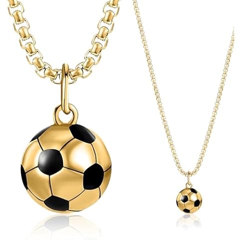 KWJEIULSOQ Gold Football Pendant Necklace Cover