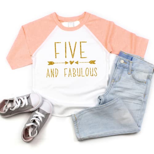 Bump and Beyond Designs Girl Fifth Birthday Shirt Five and Fabulous Shirt2