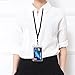 ID Card Badge Holder with Heavy Duty Lanyard for Key, ID Card, Name Tag, Credit Card, Business Card, Access Card Holder by Ahobson (1Pack Black Lanyards)