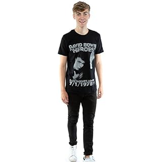 David Bowie Homme Earls Court Heroes T-Shirt Large Noir - Les Beatles, Paul McCartney, John Lennon, RIngo Starr, George Harrison David Bowie Homme Earls Court Heroes T-Shirt Large Noir – Image 5