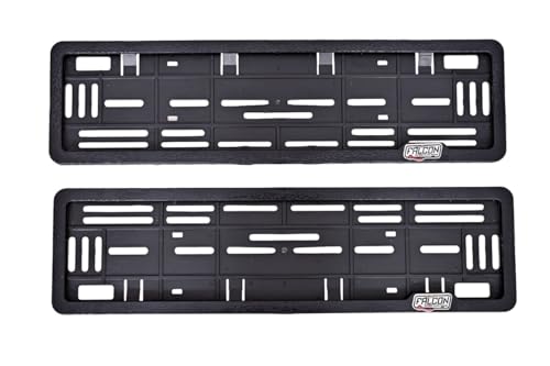 Image of Falcon Premium Car Number Plate Frame Universal License Plate Holder Protector, Automotive Grade Material (Black Pack of 1)