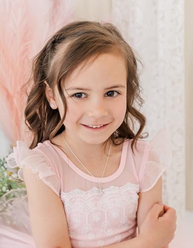 Cherished Moments Girl's Sterling Silver Ballerina Charm Necklace with Pink Sparkling CZs2