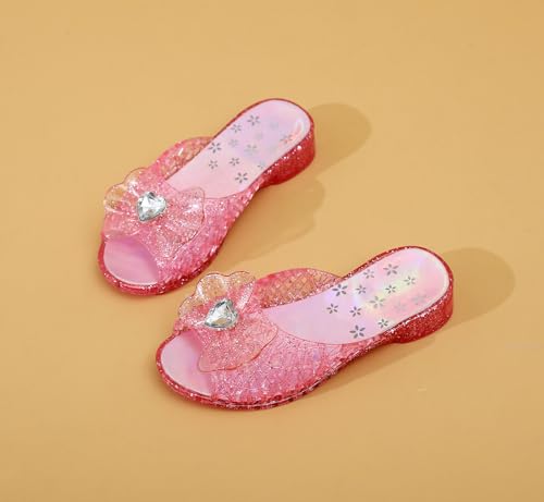 Image of Jelly Sandals for Girls Dress Slide Princess Frozen Inspired Elsa Flats Dance Party Cosplay Snow Queen Birthday Clear Slippers Summer Little Girls, Toddler Slip On