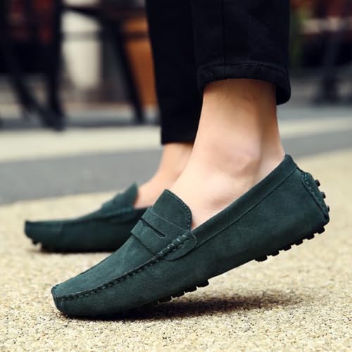 Mocasines elegantes de ante para hombre con detalle de hebilla y horma cómoda 6