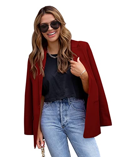 Image of CRAZY GRID Womens Casual Blazer Jacket Long Sleeve Open Front Work Office Blazer Lapel Button Jacket
