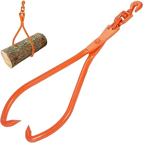 Image of VEVOR Heavy Duty Rotating Steel Lumber Skidding Tongs, 32 inch 2 Claw Log Lifting Tongs, 1543 lbs /700 kg Loading Capacity