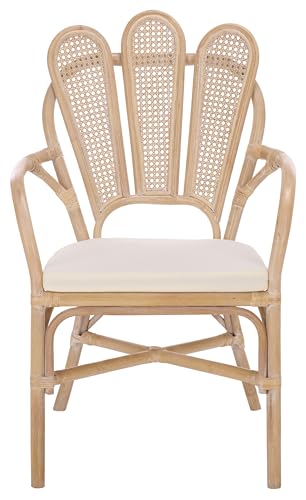 SAFAVIEH Home Collection – Maki White Washed Rattan Arm Chair