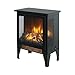 17-Inch Freestanding Electric Fireplace Stove - CSA/UL Certified, 3D Flame Effect, 1400W/700W Dual Heat, 400 Sq Ft Coverage, 3-Sided Panoramic View, Removable Feet & Safe for All Homes