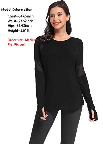 Muzniuer Womens Long Sleeve Yoga Shirts Workout Top Shirts Sweaters Shirts For Women Gym Athletic Clothes Long Sleeve Sports Shirts For Women Running Shirts Darkpurple Xl thumb #3