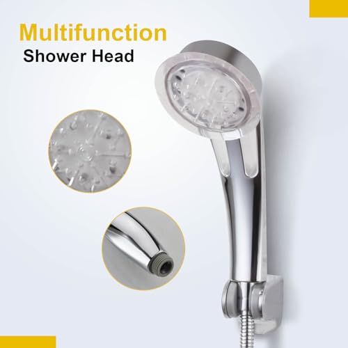 Cabezal de ducha LED manual cromado con 3 temperaturas miniatura 2