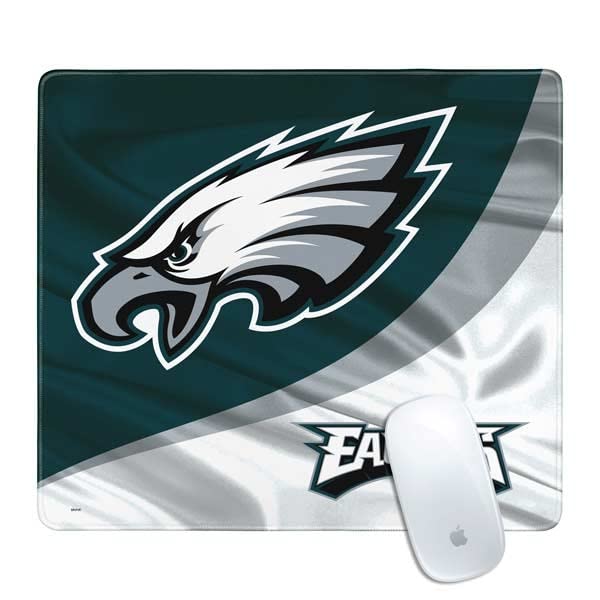 Skinit Small Gaming Mouse Pad - Officially Licensed Philadelphia Eagles Design with Stitched Edges Waterproof Non-Slip Rubber Base Desk Mat for Keyboard & Mouse 12.6 x 11 inches