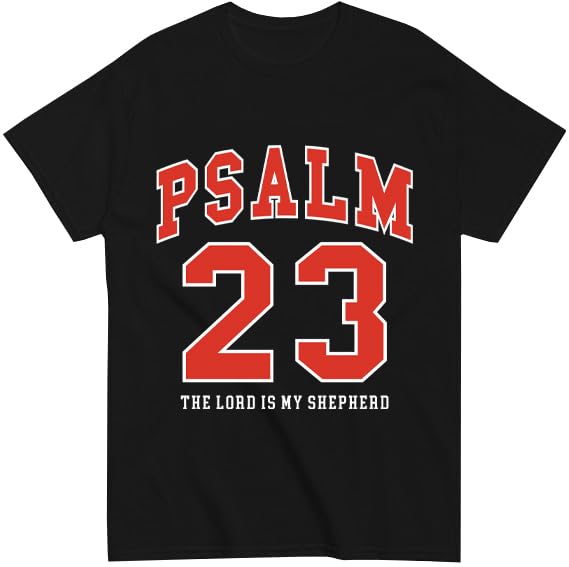 Psalm 23 Shirt The Lord is My Shepherd T-Shirt, Christian Faith Tshirt Short Sleeve V-Neck Crewneck Unisex Tees