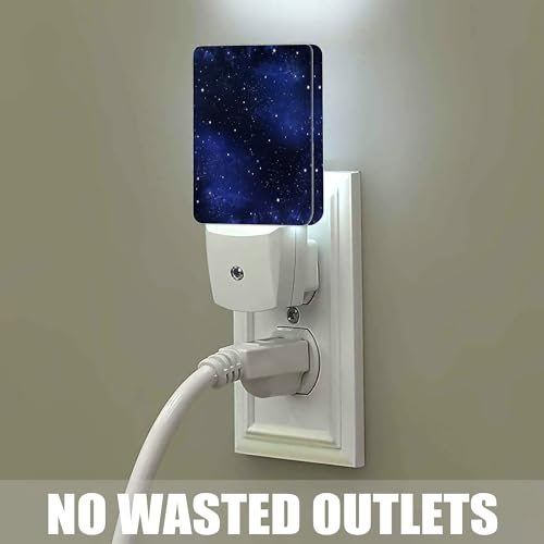 Image of Night Sky Stars Night Light, Deep Space Plug into Wall with Dusk to Dawn Light Sensors, Warm Nightlights for Bedroom, Bathroom, Hallway, Kitchen, Gifts Ideal for Boys Girls Women Men