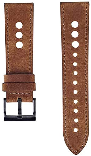 22mm Correa de Piel para Huawei Watch GT 2e/GT2 46mm Correa de Cuero Reemplazo Banda Compatible con Samsung Galaxy Watch 3 45mm/Galaxy Watch 46mm/Gear S3 Frontier/Classic-Marrón clásico