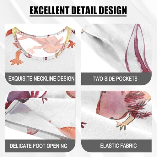 Pajama Short Sets Axolotl Soft Cotton Summer Sleepwear 2 Piece PJS Size 5-14T3