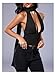 SOLY HUX Sexy Tops for Women Going Out Halter Scarf Crop Top Deep V Sleeveless Backless Vest Party Clubwear Plain Black Small