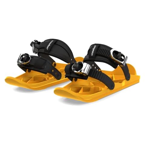 Snowfeet - Mini Short Ski Skates for Snow | Skis for Winter Shoes | Short Snowskates Snowblades Skiboards | The Real Original (YELLOW) Cover