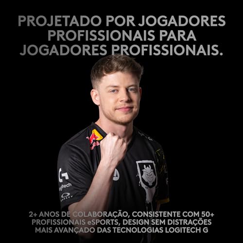 Mouse Gamer Sem Fio Logitech G PRO Wireless com Tecnologia LIGHTSPEED, RGB LIGHTSYNC, Design Ambidestro, 8 Botões Programáveis, Sensor HERO 25K e Bateria Recarregável - Compatível com... glide