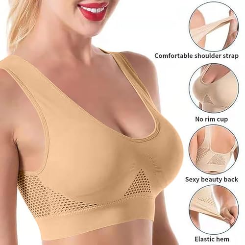 Sports Bras for Women High Support Full Coverage Anti Sagging Bra Plus Size Wireless Comfort Yoga Gym Lift up Air Bra3