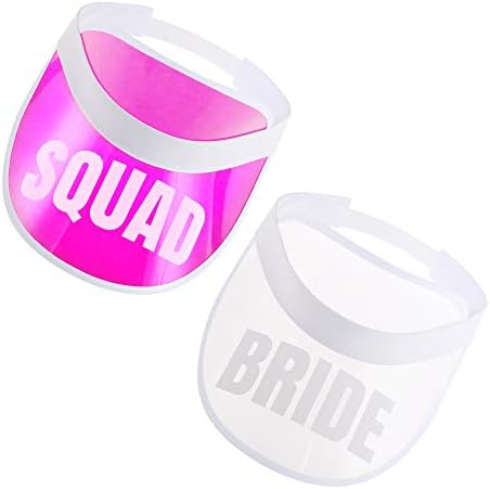 Pop Fizz Designs 90s Bachelorette Squad Visors | Bachelorette Hats (12 Pack) Pink