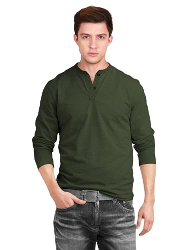 Image of fanideaz Men's Cotton Full Sleeve Henley T Shirts for Men