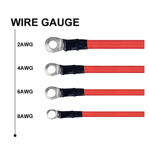 Cable de arranque para batería de coche de 4AWG y terminal M8 ideal para inversor y UPS 3