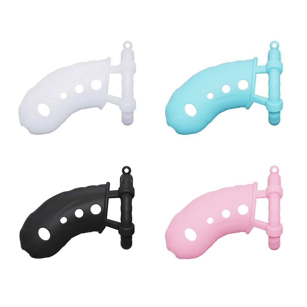 Giocattolo del sesso della gabbia del pene del silicone con 3 anelli di dimensioni diverse ventilato piccolo set di gabbia di castità gabbia del cazzo SM Fetish Bondage per gli uomini (Black)