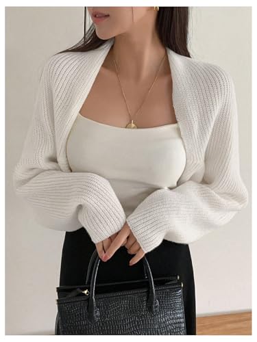 GORGLITTER Women's Open Front Cropped Cardigan Long Sleeve Shrug Bolero Sweater Fall Fashion Outfits 20252