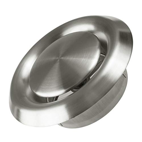Rejilla redonda de ventilación de acero inoxidable de 6 pulgadas para extracción de aire en pared o techo miniatura 1