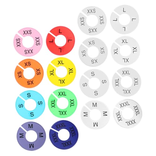 Angoily 2Set Round Clothing Dividers for Closet Organization Double Sided Rings Colors XXS for Jeans Clothes and Wardrobe Accessories