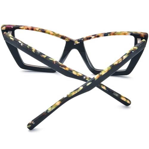 Image of HEPIDEM Gradient Multicolor Acetate Glasses Frame Women Big Oversize Eyeglasses 2023 New Spectacles Eyewear