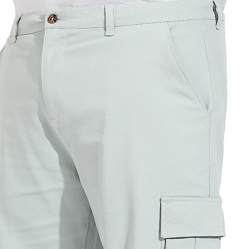 Image of Instafab Plus Men's Cargo Shorts for Casual Wear | 6 Pockets | Plus Size Fit | Button Closure | Cotton Poly Cargo Shorts Crafted with Comfort Fit for Everyday Wear