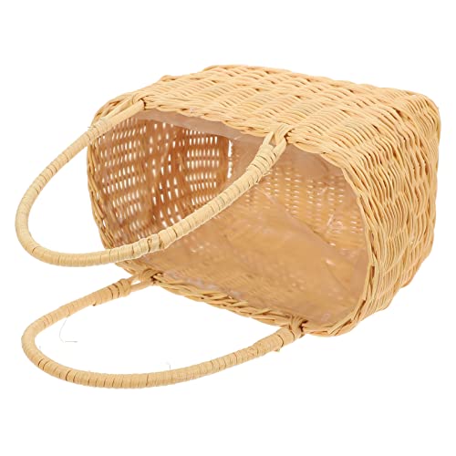 Happyyami Cesta De La Compra De Ratán Planta Cestas Juguete Titular De La Flor De La Boda Bolso De Cesta De Escritorio Pequeña Cesta De Mimbre Falso Cesto De La Ropa Cesta Tejida Rota