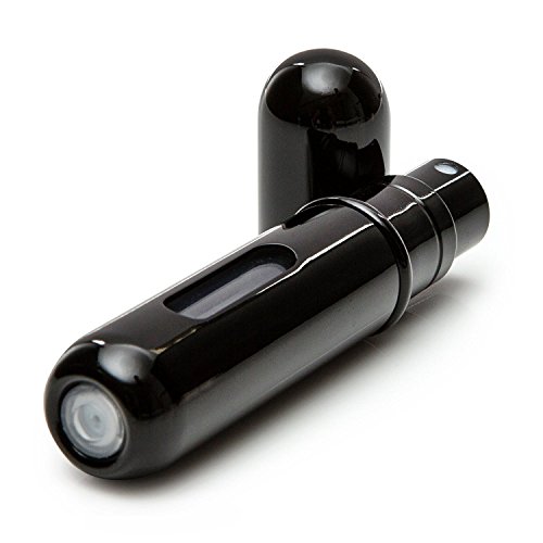 PressIt - Frasco de perfume de viaje, con atomizador, fácil de recargar, color plateado metálico