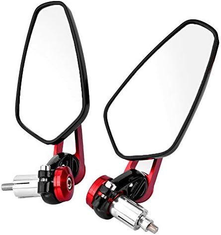 Qiilu 7/8 Zoll 22 mm Rückspiegel und Lenkerendkappen Universal 