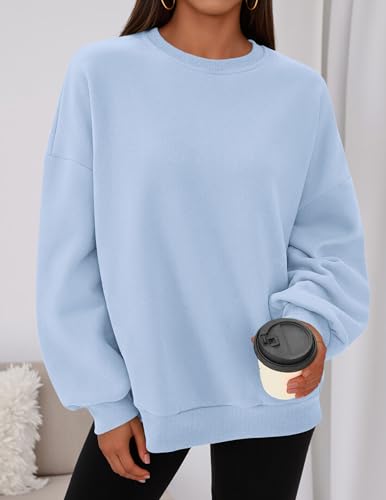 PRETTYGARDEN Sweatshirt for Women Oversized Crewneck Long Sleeve Pullover Fleece Top 2025 Fall Winter Fashion Outfits Clothes