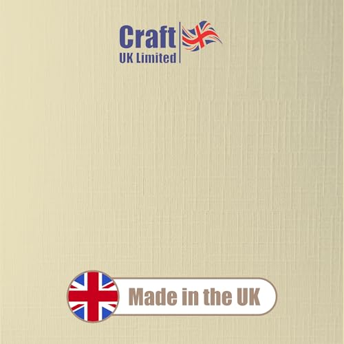 Image of Craft UK W112 A6 Linen Card and Envelope Pack of 50 - Ivory