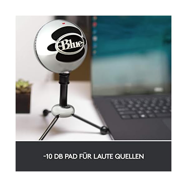Blue Snowball USB-Mikrofon für Aufnahmen, Streaming, Podcasting, Gaming auf PC und Mac, Kondensatormikrofon mit Nieren… – Bild 6