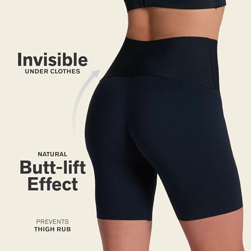 Image of Leonisa Stay-in-Place Seamless Shorts for Women - High Waisted Shapewear Tummy Control