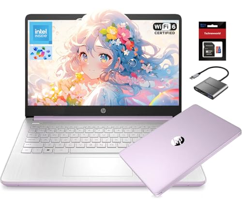 HP 14 Inch Student Laptop Office 365, Quad-Core Processor (Beat i3-1115G4), 8GB RAM 256GB Storage (128GB UFS+128GB SD Card), Computer for Business and Study Home with Wi-Fi 6 Win11, W/Accessories