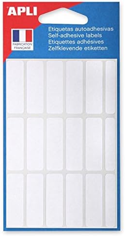 APLI 111944 - Bolsita de 105 etiquetas blancas, 12 x 38 mm