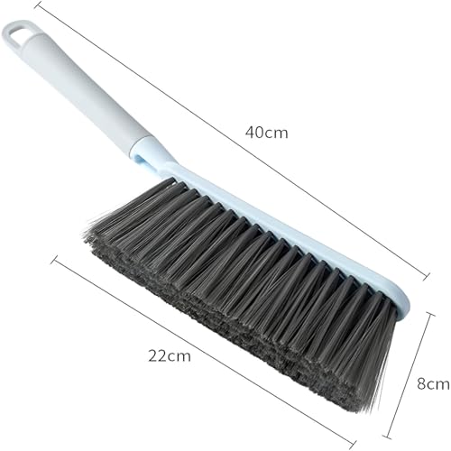 Image of Dust Removal Brush with Long Handle - Microfiber Bristles, Semi-Hard Duster for Carpet, Keyboard, Furniture, Sofa, Bed, Car, Hotel & Home - All-Purpose Cleaning Brush for Household Use (Blue)