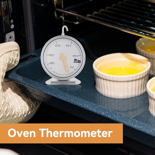 Oven Thermometer, Stainless Steel Kitchen Cooking Oven Thermometer 50 to 280 Degrees - Image 2