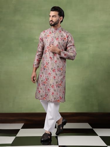 Image of SOJANYA (Since 1958 Men's Cotton Floral Print Long Kurta